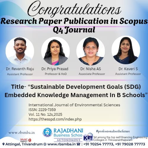 Research Achievement: RBS Faculty Publish in Scopus-Indexed Journal on SDG & Knowledge Management